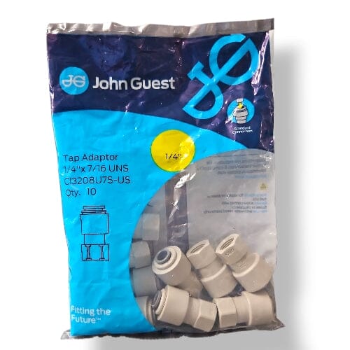 John Guest CI3208U7S Faucet Connector UNS - 1/4" x 7/16" UNS FAUCET CONNECTOR UNS Grey Acetal JOHN GUEST 10-Pack 