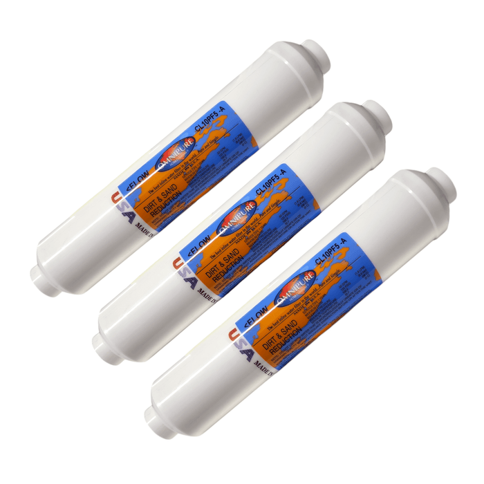 Omnipure CL10PF5-A Dirt & Sand Reduction 10"x 2" for 1/8"FPT Dirt & Sand Removal 1/8"FPT Omnipure 3 Pack 