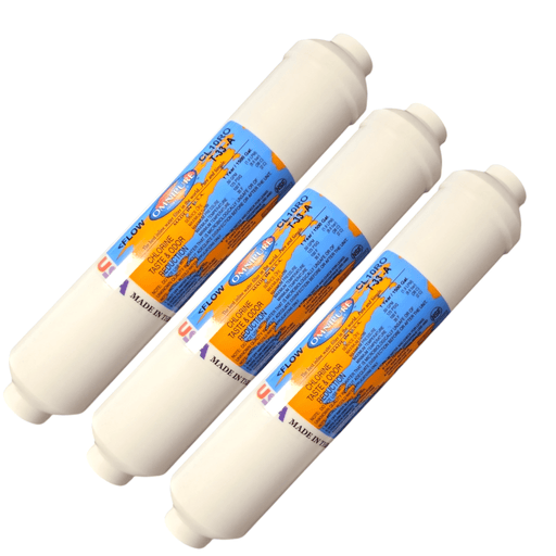 Omnipure CL10ROT33-A GAC Inline Filter, Carbon GAC - 10 x 2 1/8"FPT Filter GAC| Chlorine |1/8" Female FPT Omnipure 3 Pack 