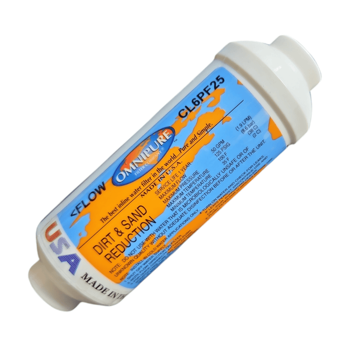 Omnipure CL6PF25 Dirt & Sand Reduction 6" x 2" for 1/4" NPT Omnipure 6"Dirt & Sand Reduction Omnipure 