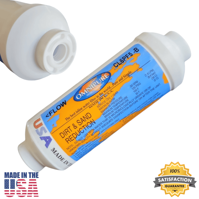 Omnipure CL6PF5-B Dirt & Sand Reduction 6" x 2" for 1/4" NPT Omnipure 6"Dirt & Sand Reduction Omnipure 1 Pack 