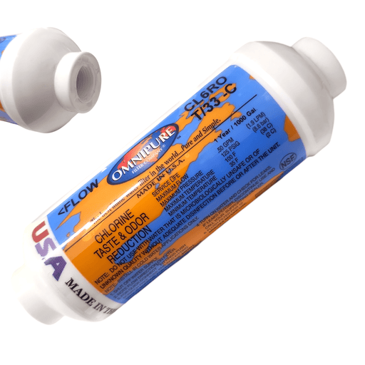 Omnipure CL6ROT33-C Carbon filter for Chlorine and Taste 6"x 2" for 3/8" FPT GAC/Chlorine /Taste 1/4" FPT & 3/8"FPT Omnipure 1 Pack 