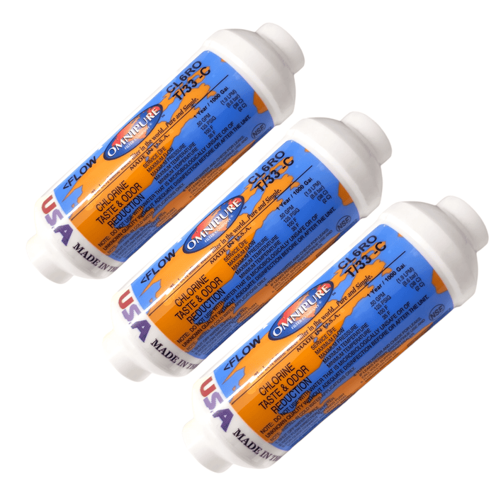 Omnipure CL6ROT33-C Carbon filter for Chlorine and Taste 6"x 2" for 3/8" FPT GAC/Chlorine /Taste 1/4" FPT & 3/8"FPT Omnipure 3 Pack 