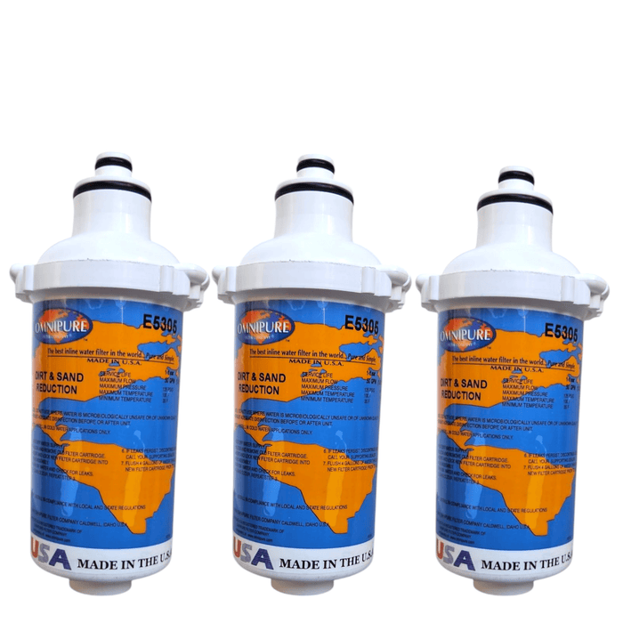 Omnipure E5305 6"x2.5" 5 Mic E-Series Sediment Water Filter Sediment Filter|Dirt Sand Reduction 6" Omnipure 3 Pack 