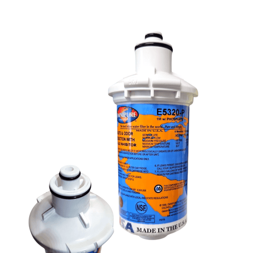 Omnipure E5320-P 6"x2.5" E-Series 1 Mic Carbon Block 1 oz Phosphate Scale Inhibitor Filter Carbon + Phosphate|Chlorine & Scale Inhibitor 6" Omnipure 1 Pack