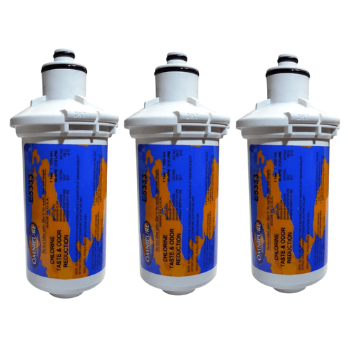Omnipure E5333 Water Filter 6"x2.5" Diameter E-Series T33 GAC Carbon E-Series|Carbon Filters|6"length Omnipure 3 Pack 