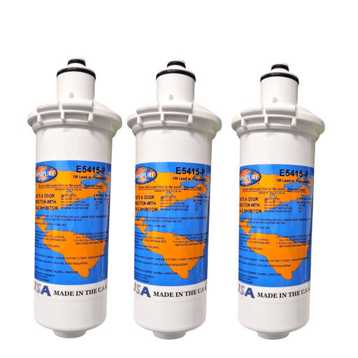 Omnipure E5415-P 8"x2.5" E-Series 1Mic Carbon Block Phosphate Scale Inhibitor Filter Carbon + Phosphate|Chlorine & Scale Inhibitor 8" Omnipure 3 Pack 