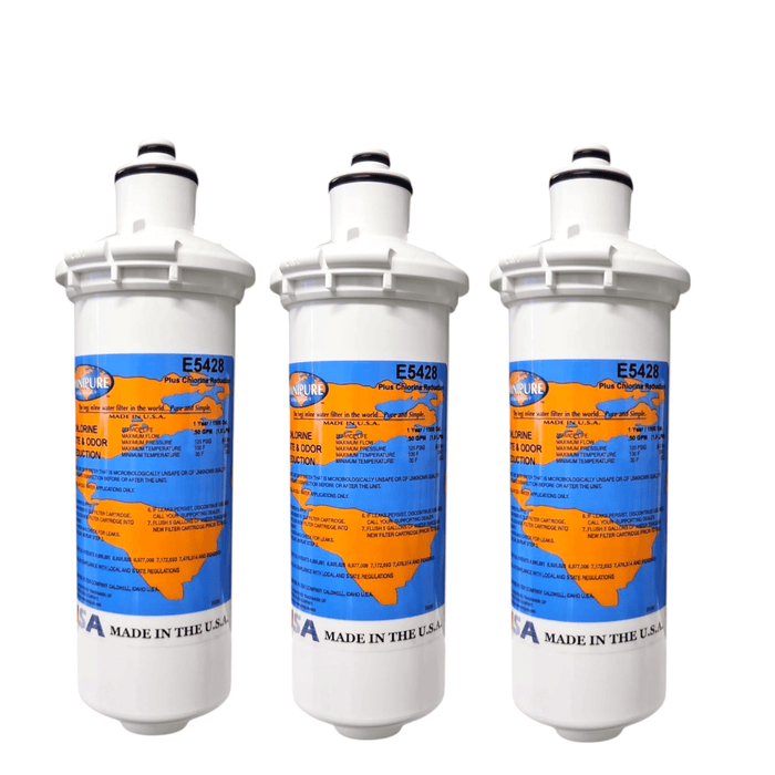 Omnipure E5428 Water Filter 8"x2.5" Diameter E-Series Carbon Block E-Series|Carbon Filters|8"length Omnipure 3 Pack 