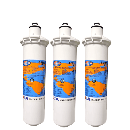Omnipure E5515 10"x2.5" E-Series 1 Mic Carbon Block Lead and Cyst Reduction Carbon + Phosphate|Chlorine & Scale Inhibitor 10" Omnipure 3 Pack 