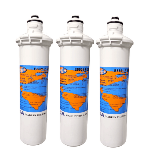 Omnipure E5521-P SB 10"x2.5" E-Series 10Mic Carbon Block Phosphate Scale Inhibitor Filter Carbon + Phosphate|Chlorine & Scale Inhibitor 10" Omnipure 3 Pack 