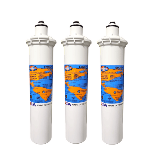 Omnipure E5620-P 12"x2.5" E-Series 1Mic Carbon Block Phosphate Scale Inhibitor Filter Carbon + Phosphate|Chlorine & Scale Inhibitor 12" Omnipure 3 Pack 
