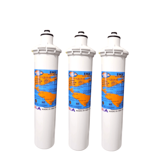 Omnipure E5620 12"x2.5" E-Series 1 Mic Carbon Block Filter Carbon + Phosphate|Chlorine & Scale Inhibitor 12" Omnipure 3 Pack 