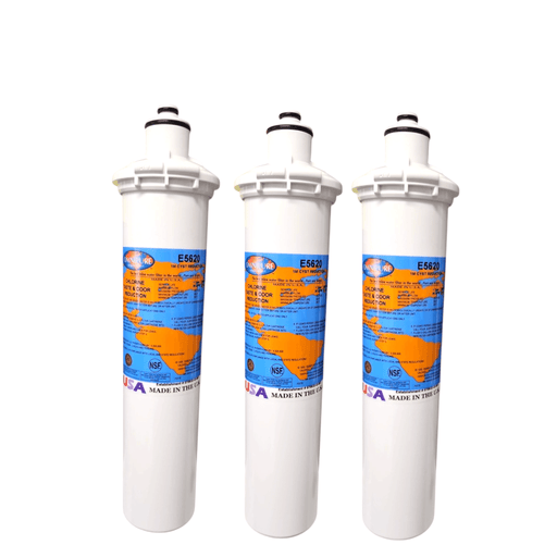 Omnipure E5620 12"x2.5" E-Series 1 Mic Carbon Block Filter Carbon + Phosphate|Chlorine & Scale Inhibitor 12" Omnipure 3 Pack
