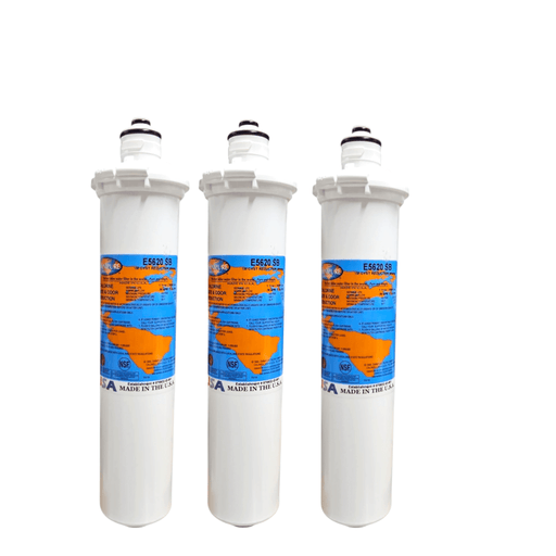 Omnipure E5620 SB 12"x2.5" E-Series 1Mic Carbon Block; S-54/H-54 Carbon + Phosphate|Chlorine & Scale Inhibitor 12" Omnipure 3 Pack 