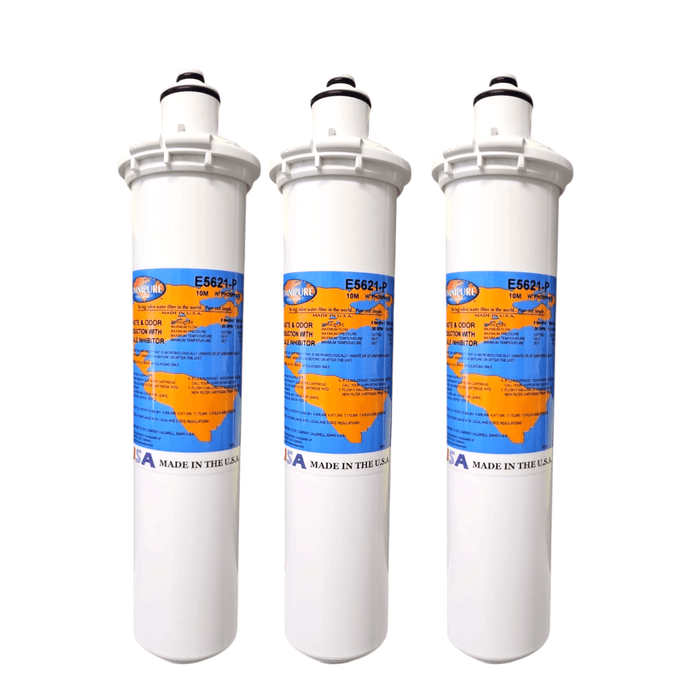 Omnipure E5621-P 12"x2.5" E-Series 1Mic Carbon Block Phosphate Scale Inhibitor Filter Carbon + Phosphate|Chlorine & Scale Inhibitor 12" Omnipure 3 Pack 