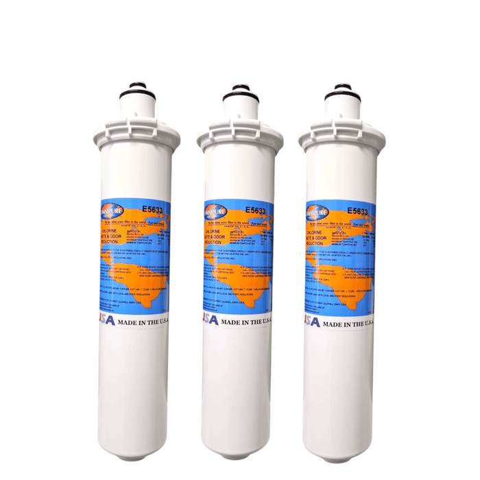Omnipure E5633 12"x2.5" E-Series T33 Acid Washed GAC Carbon Filter Carbon| Chlorine Taste & Reduction 12" Omnipure 3 Pack 