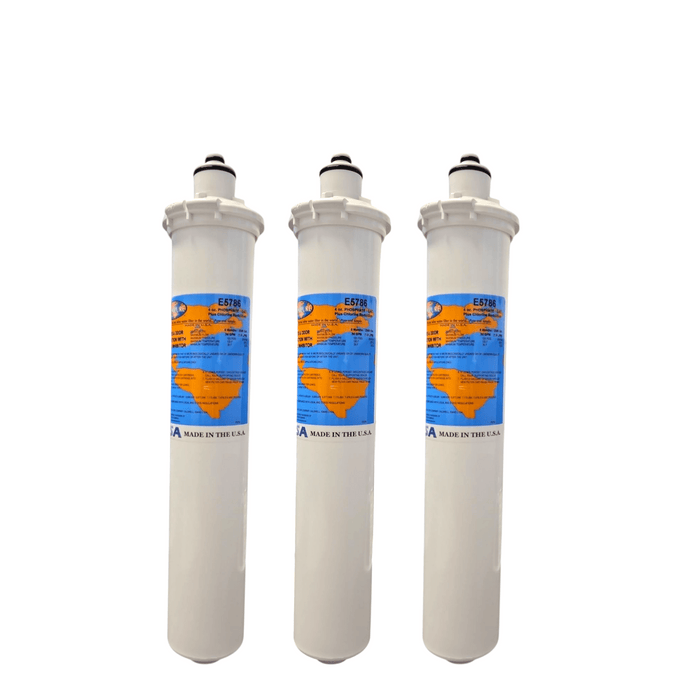 Omnipure E5786 14"x2.5" E-Series GAC / 4oz Phosphate Scale Inhibitor Filter Carbon + Phosphate|Chlorine & Scale Inhibitor 14" Omnipure 3 Pack 