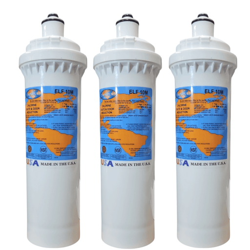 ELF-5M Omnipure 4" x 12.5" 10 Mic Carbon Block Filter (Everpure-Compatible) ELF | Carbon| Chlorine Reduction Omnipure 3 Pack