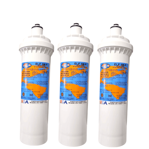 ELF 1M-P-W Omnipure 4" x 12.5" 1 Mic Carbon Block Filter W/Sediment Wrap (Everpure-Compatible) ELF | Carbon + Phosphate Omnipure 3 Pack 
