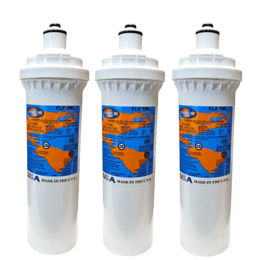 ELF 1ML Omnipure 4" x 12.5" 1 Mic Carbon Block Filter (Everpure-Compatible) ELF | Carbon| Chlorine Reduction Omnipure 3 Pack