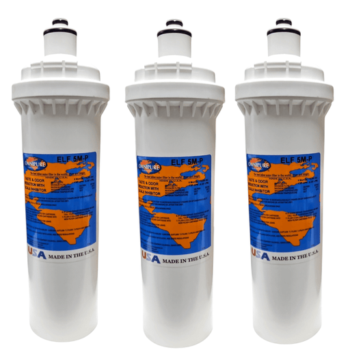 ELF 5M-P Omnipure 4" x 12.5" 5 Mic Carbon Block Filter (Everpure-Compatible) ELF | Carbon + Phosphate Omnipure 3 Pack