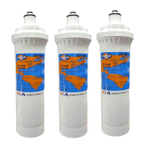 ELF 5M-SED Omnipure 4" x 12.5" 5 Mic Carbon Block Filter (Everpure-Compatible) ELF-Series |Sediment Filter| Dirt & Sand Reduction Omnipure 3 Pack 