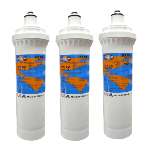 ELF 5M-SED Omnipure 4" x 12.5" 5 Mic Carbon Block Filter (Everpure-Compatible) ELF-Series |Sediment Filter| Dirt & Sand Reduction Omnipure 3 Pack