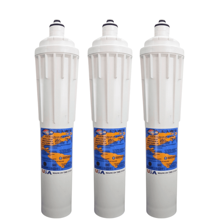 Omnipure ELF XL 10M-P SB 10 Mic Carbon Block Water Filter 15" (Everpure-Compatible) Carbon + Phosphate|Chlorine & Scale Inhibitor Omnipure 3 Pack 