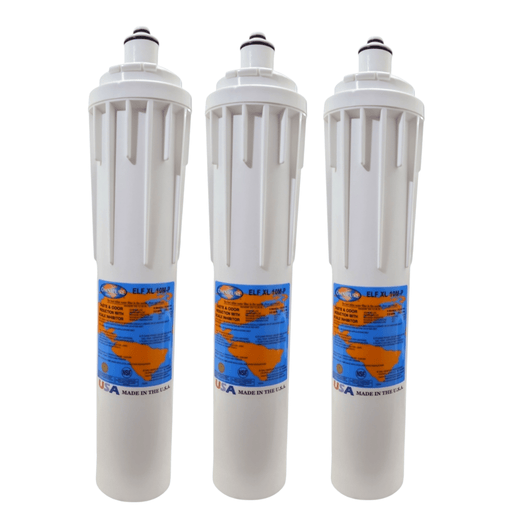 Omnipure ELF XL 10M-P 10 Mic Carbon Block Water Filter 15" (Everpure-Compatible) Carbon + Phosphate|Chlorine & Scale Inhibitor Omnipure 3 Pack 