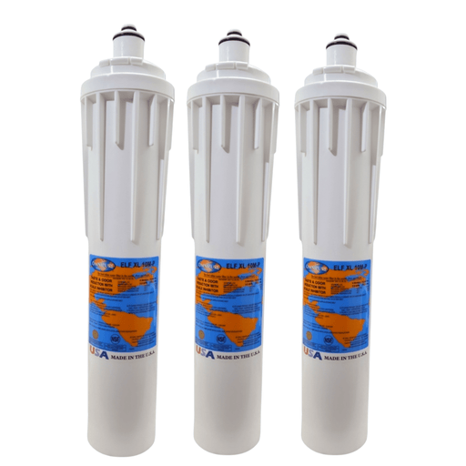 Omnipure ELF XL 10M-P 10 Mic Carbon Block Water Filter 15" (Everpure-Compatible) Carbon + Phosphate|Chlorine & Scale Inhibitor Omnipure 3 Pack