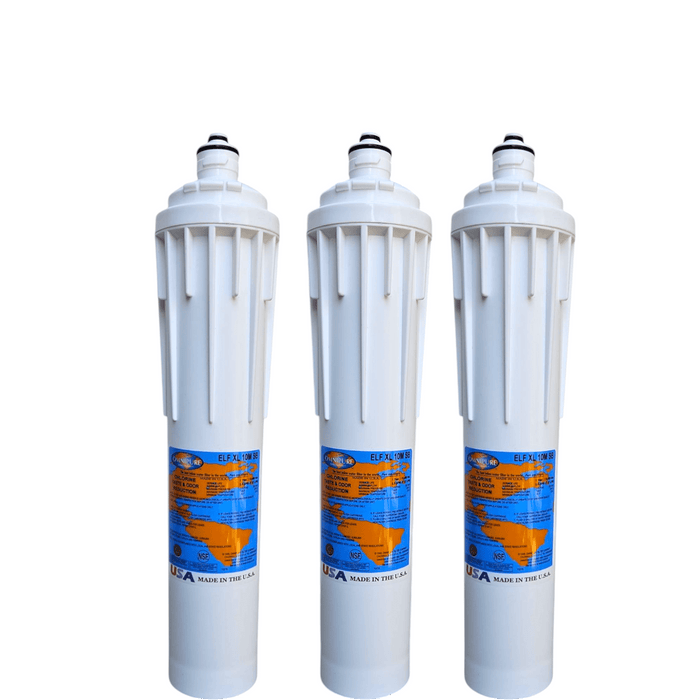Omnipure ELF XL 10M SB 10 Mic Carbon Block Water Filter 15" (Everpure-Compatible) Carbon | Chlorine Taste Reduction Omnipure 3 Pack 