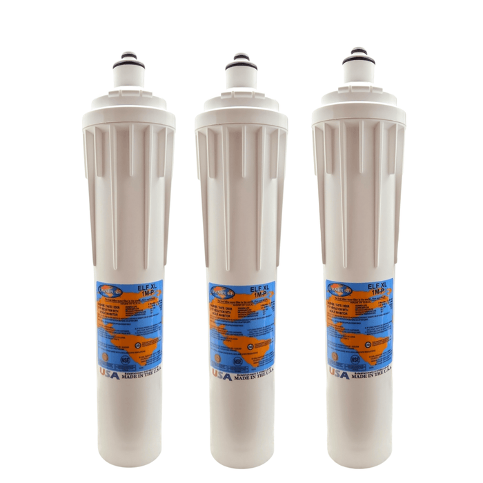 Omnipure ELF XL 1M-P 1 Mic Carbon Block Water Filter 15" (Everpure-Compatible) Carbon + Phosphate|Chlorine & Scale Inhibitor Omnipure 3 Pack 