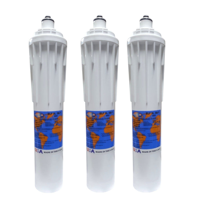 Omnipure ELF XL 5M-P SED 5 Mic Sediment W/Phosphate 15" (Everpure-Compatible) Carbon + Phosphate|Chlorine & Scale Inhibitor Omnipure 3 Pack 