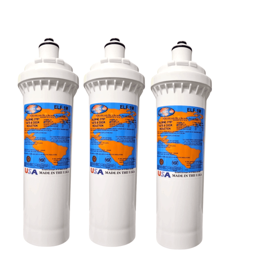 ELF 1M Omnipure 4" x 12.5" 1 Mic Carbon Block Filter (Everpure-Compatible) ELF | Carbon| Chlorine Reduction Omnipure 3 Pack 