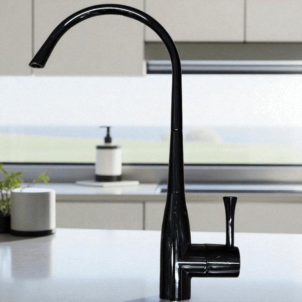 Puroflo FLR-668BB Filtered Water Faucet Finished Bright Black PuroFlo Designer Model-575 Non Air-Gap PureGen 