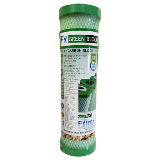Filtrex FX10CL2 10M CL2 Series Green Block 10"x2.5" Carbon Block Chlorine Filter 1 MICRON For CHLORAMINE,VOC KX MATRIKX 1 Pack