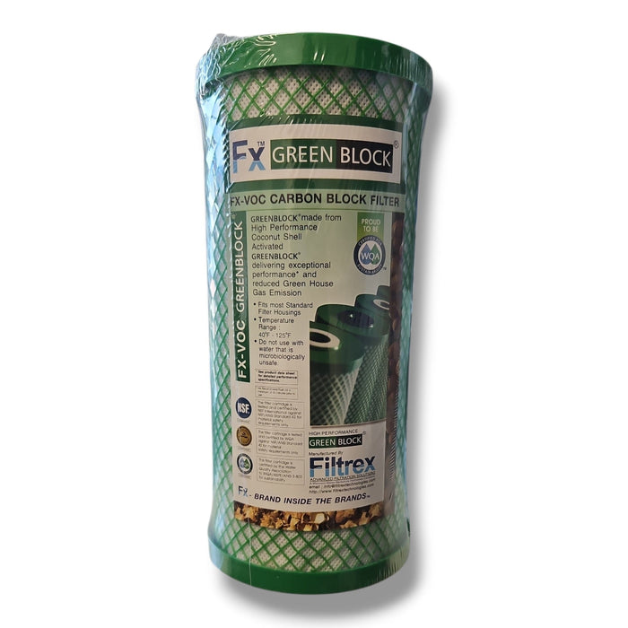 Filtrex VOC 4.5"x10" 5um Green Block - FXB10VOC Green Carbon Filter | 4.5"x 10" Filtrex 1 Pack 