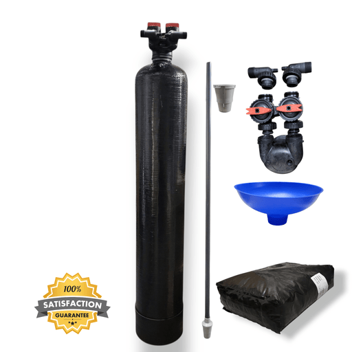 Whole House In/Out 10"x54" Upflow GAC Carbon Water Filtration System 1.5 Cu Ft. In and Out Media Tank Systems Pure Direct USA 