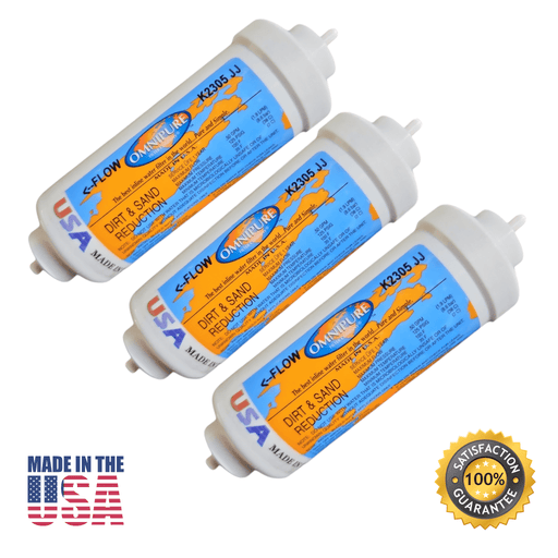 Omnipure K2305-JJ Dirt & Sand Reduction 6"x 2" for 1/4" QC Omnipure 6"Dirt & Sand Reduction Omnipure 3 Pack