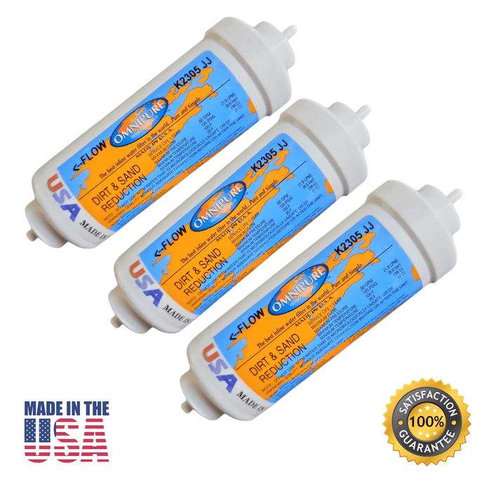 Omnipure K2305-JJ Dirt & Sand Reduction 6"x 2" for 1/4" QC Omnipure 6"Dirt & Sand Reduction Omnipure 3 Pack 