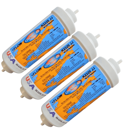 Omnipure K2320-JJ Inline 1M 6" x 2" Postfilter 1/4" Tube Omnipure 6" Chlorine Taste Reduction Omnipure 3 Pack 