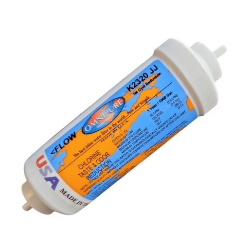 Omnipure K2320-JJ Inline 1M 6" x 2" Postfilter 1/4" Tube Omnipure 6" Chlorine Taste Reduction Omnipure 1 Pack 