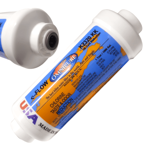 Omnipure K2320-KK Inline GAC 6" x 2" Postfilter 3/8" O.D. Tube GAC/Chlorine /Taste 3/8" Quick Connect Omnipure 1 Pack 