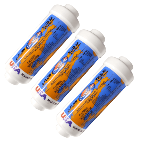 Omnipure K2320-KK Inline GAC 6" x 2" Postfilter 3/8" O.D. Tube GAC/Chlorine /Taste 3/8" Quick Connect Omnipure 3 Pack 
