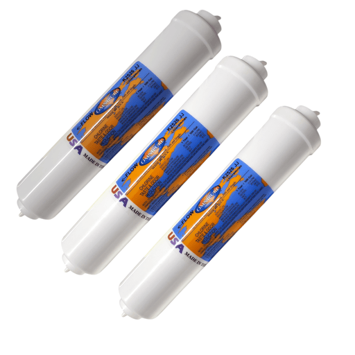 Omnipure K2526-JJ Inline GAC for Chloramines Removal 10" x 2" Postfilter 1/4"QC GAC| Chlorine Removal 1/4"QC Omnipure 3 Pack 