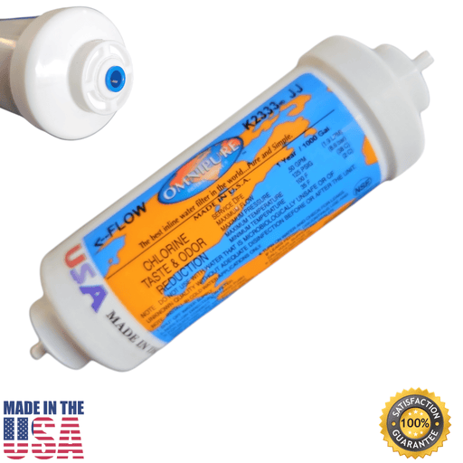 Omnipure K2333-JJ Inline GAC 6" x 2" Postfilter 1/4" Tube Omnipure 6" Chlorine Taste Reduction Omnipure 1 Pack 