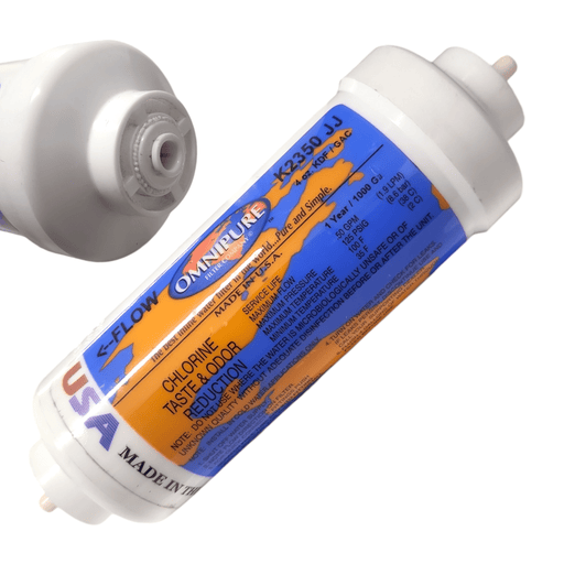 Omnipure K2350-JJ Inline 4oz. KDF/GAC 6" x 2" Postfilter 1/4" Tube GAC|KDF|Chlorine Taste Reduction Omnipure 1 Pack 