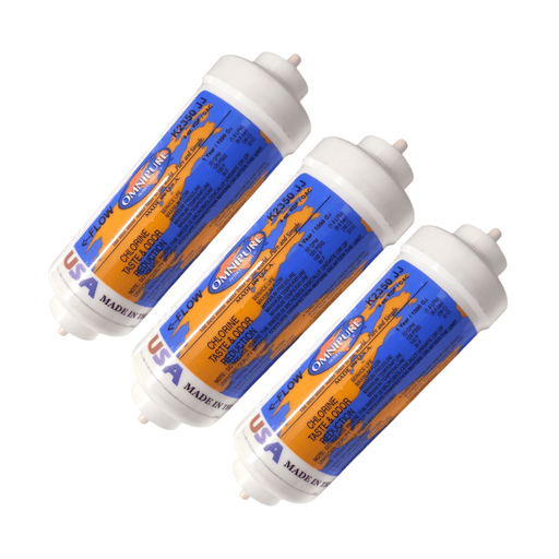 Omnipure K2350-JJ Inline 4oz. KDF/GAC 6" x 2" Postfilter 1/4" Tube GAC|KDF|Chlorine Taste Reduction Omnipure 3 Pack 