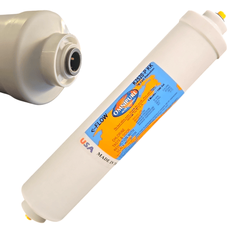 Omnipure K2520-P KK Phosphate water filter for Icemaker Scale Inhibitor - 10 x 2 3/8" Quick Connect GAC|Phosphate|Chlorine Scale Inhibitor 3/8" QC Omnipure 1 Pack 