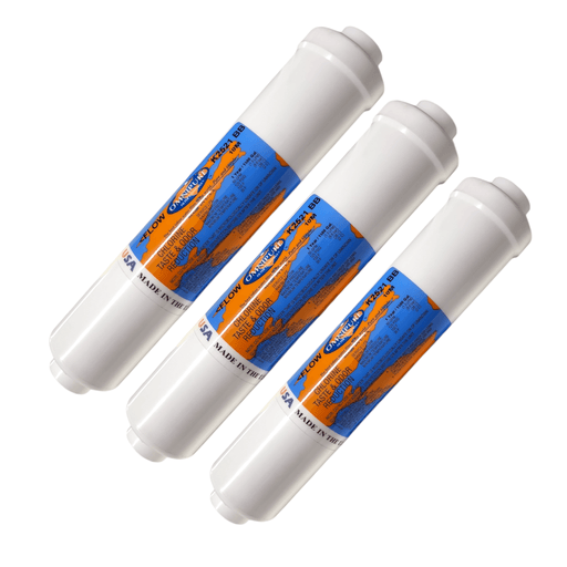 Omnipure K2521-BB Inline GAC 10 Micron 10" x 2" Postfilter 1/4"FNPT GAC| Chlorine |1/4" Female FPT Omnipure 3 Pack 